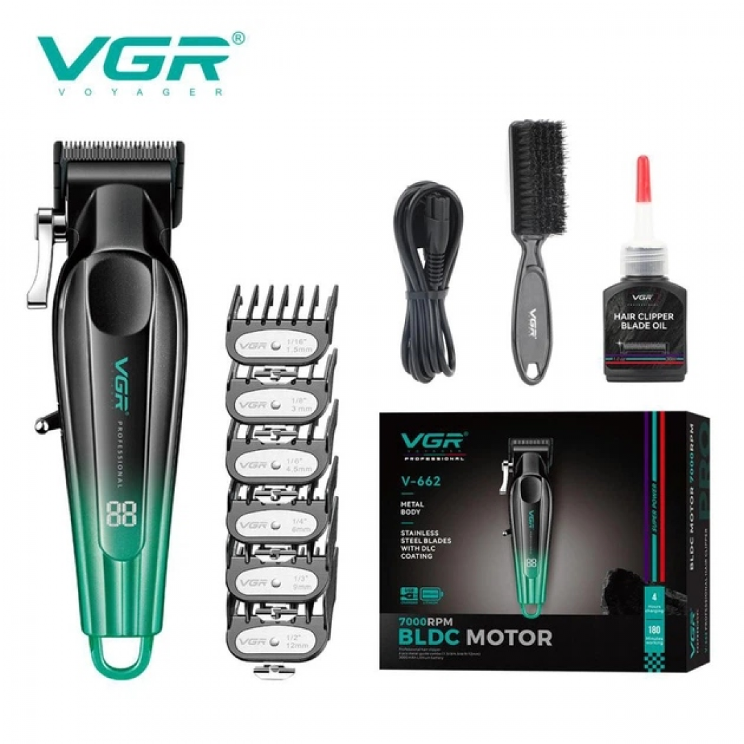 Машинка для стрижки VGR V-662, аккумуляторная, LED-дисплей, USB Машинка для стрижки VGR V-662, аккумуляторная, LED-дисплей, USB