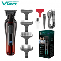 Триммер VGR V-998, аккумуляторный, LED-дисплей, 4 насадки