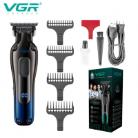 Триммер VGR V-998, аккумуляторный, LED-дисплей, 4 насадки