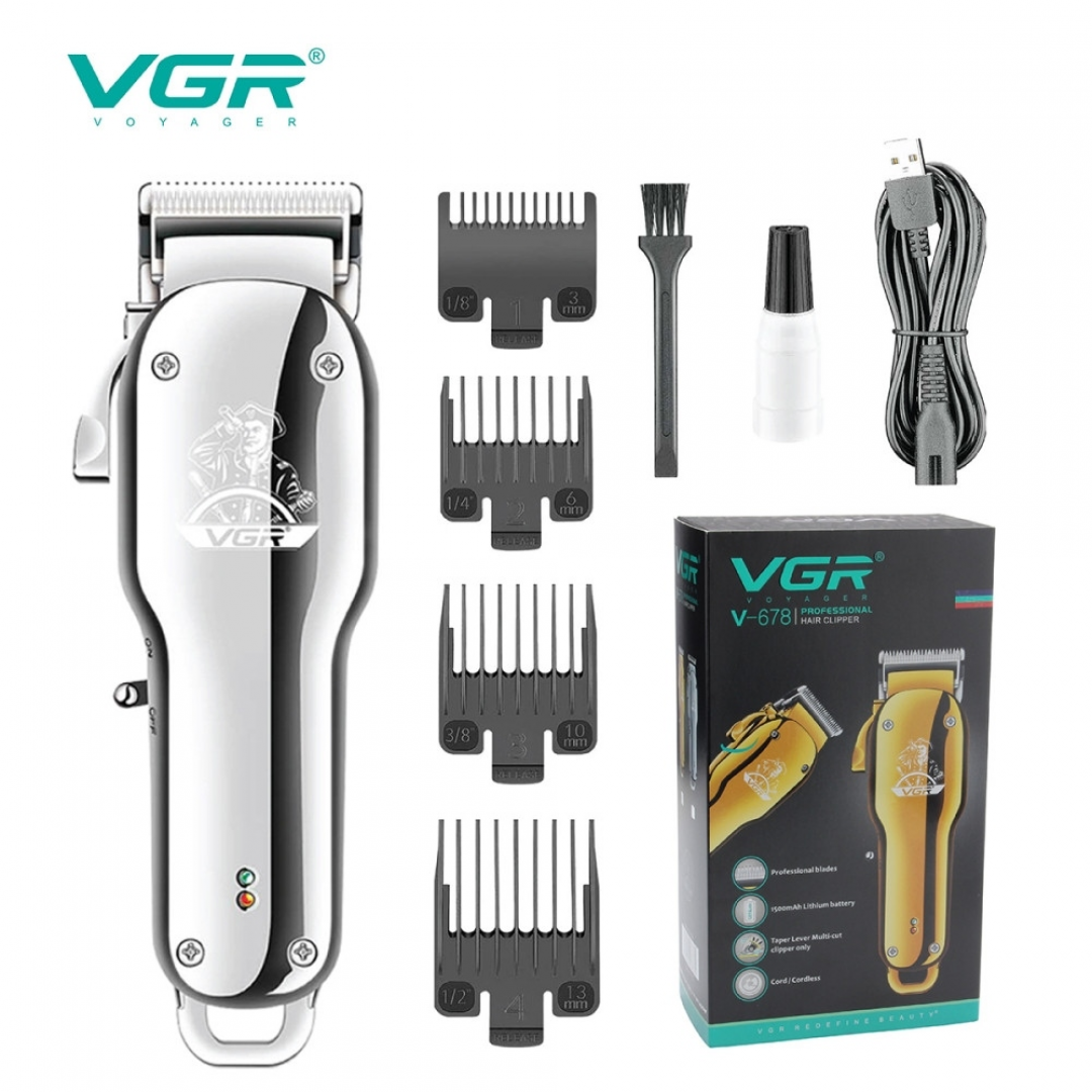 Машинка для стрижки VGR V-678, аккумуляторная, LED-индикатор, USB Машинка для стрижки VGR V-678, аккумуляторная, LED-индикатор, USB