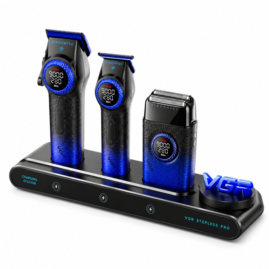 Набор для стрижки VGR Stepless Pro 3 в 1, с зарядной станцией Набор для стрижки VGR Stepless Pro 3 в 1, с зарядной станцией