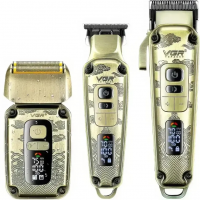 Набор для стрижки VGR V-642 Gold, машинка, триммер и шейвер, аккумуляторный Набор для стрижки VGR V-642 Gold, машинка, триммер и шейвер, аккумуляторный