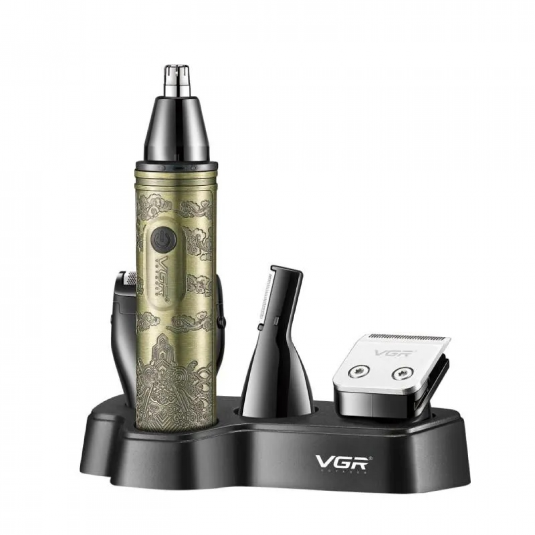 Триммер VGR V-621 Gold, 4 в 1, для носа, ушей, бороды и стрижки волос Триммер VGR V-621 Gold, 4 в 1, для носа, ушей, бороды и стрижки волос