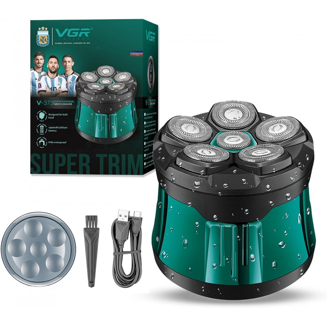 Электробритва VGR V-373 6D для бритья головы, 6 роторных головок, IPX6, LED-дисплей Электробритва VGR V-373 6D для бритья головы, 6 роторных головок, IPX6, LED-дисплей