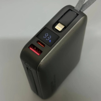 Портативный аккумулятор TUGII Y245 20000 мА·ч, PD 45 Вт, QC 22,5 Вт, встроенные кабели Type-C и Lightning для ноутбуков и телефонов