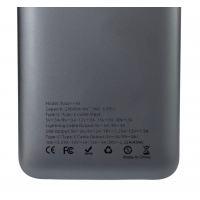 Внешний аккумулятор TUGII Y45 20000 мА·ч, PD 45 Вт, QC 22,5 Вт, встроенные кабели Type-C и Lightning для ноутбуков и телефонов