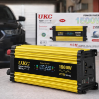 Преобразователь напряжения UKC KSM-1500W 12V → 220V с LCD и 2 USB Преобразователь напряжения UKC KSM-1500W 12V → 220V с LCD и 2 USB