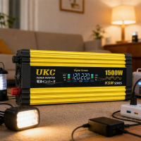 Преобразователь напряжения UKC KSM-1500W 12V → 220V с LCD и 2 USB Преобразователь напряжения UKC KSM-1500W 12V → 220V с LCD и 2 USB