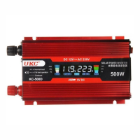 Преобразователь напряжения UKC KC-500D 12V → 230V, 500W, LCD, USB