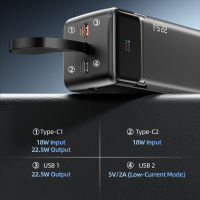 Power Bank AWEI PA-106 50000 mAh, 22.5W, QC 3.0, LED-дисплей Power Bank AWEI PA-106 50000 mAh, 22.5W, QC 3.0, LED-дисплей