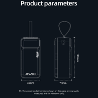 Power Bank AWEI PA-106 50000 mAh, 22.5W, QC 3.0, LED-дисплей Power Bank AWEI PA-106 50000 mAh, 22.5W, QC 3.0, LED-дисплей
