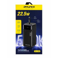 Power Bank AWEI PA-106 50000 mAh, 22.5W, QC 3.0, LED-дисплей Power Bank AWEI PA-106 50000 mAh, 22.5W, QC 3.0, LED-дисплей