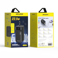 Power Bank AWEI PA-106 50000 mAh, 22.5W, QC 3.0, LED-дисплей Power Bank AWEI PA-106 50000 mAh, 22.5W, QC 3.0, LED-дисплей