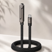 Кабель Type-C 2-в-1, 240 Вт, 6 А, 1,5 м, с подставкой для смартфона