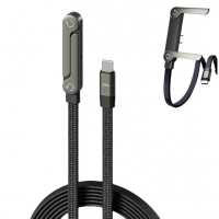 Кабель Type-C - Type-C 2-в-1, 240 Вт, 6 А, 1,2 м, с подставкой для смартфона