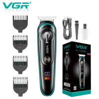 Триммер VGR V-075 для волос и бороды, 4 насадки, LED-дисплей
