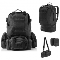 Модульный рюкзак с подсумками B08 Black, 55 л