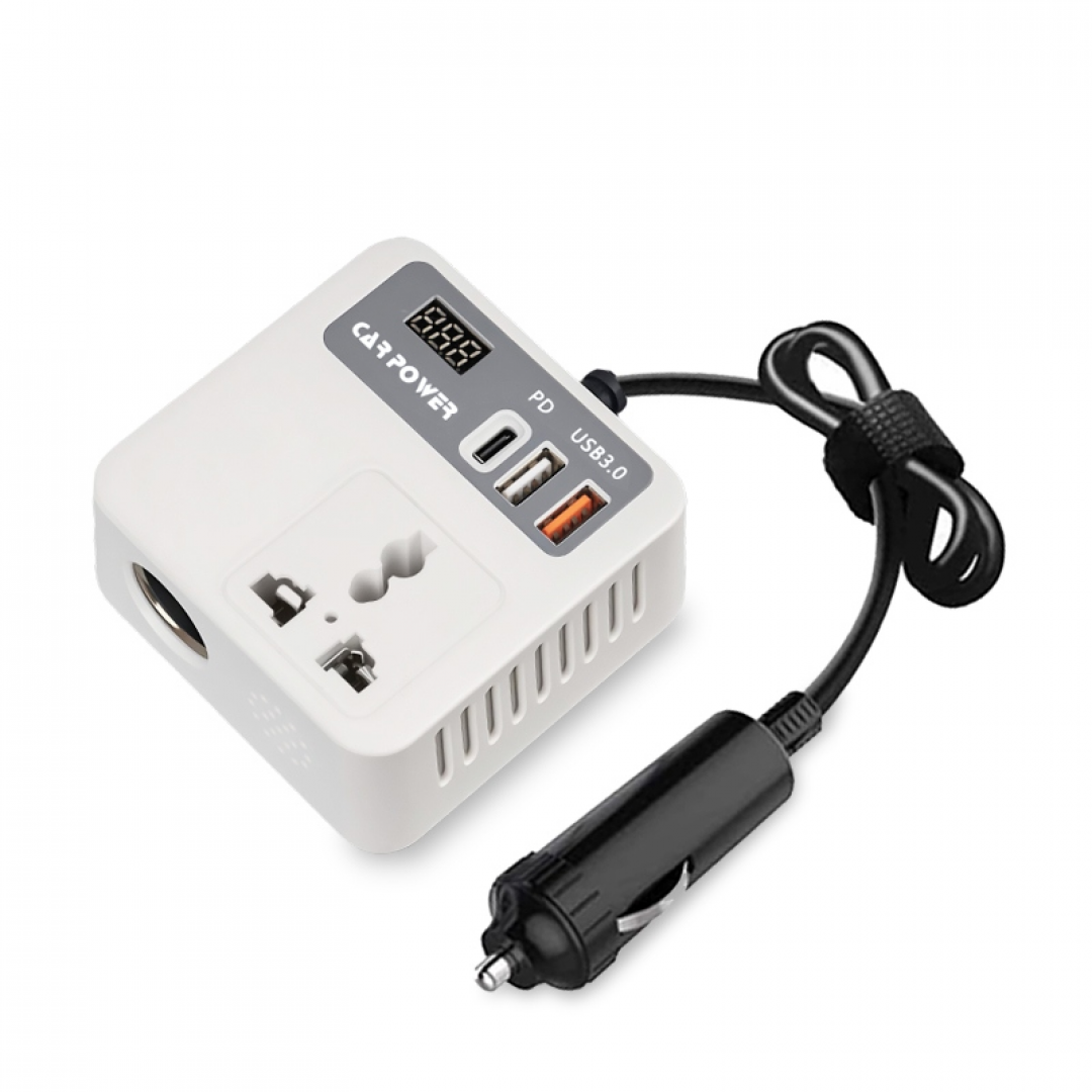 Автомобильный инвертор напряжения Car Power, USB, USB Type-C Автомобильный инвертор напряжения Car Power, USB, USB Type-C