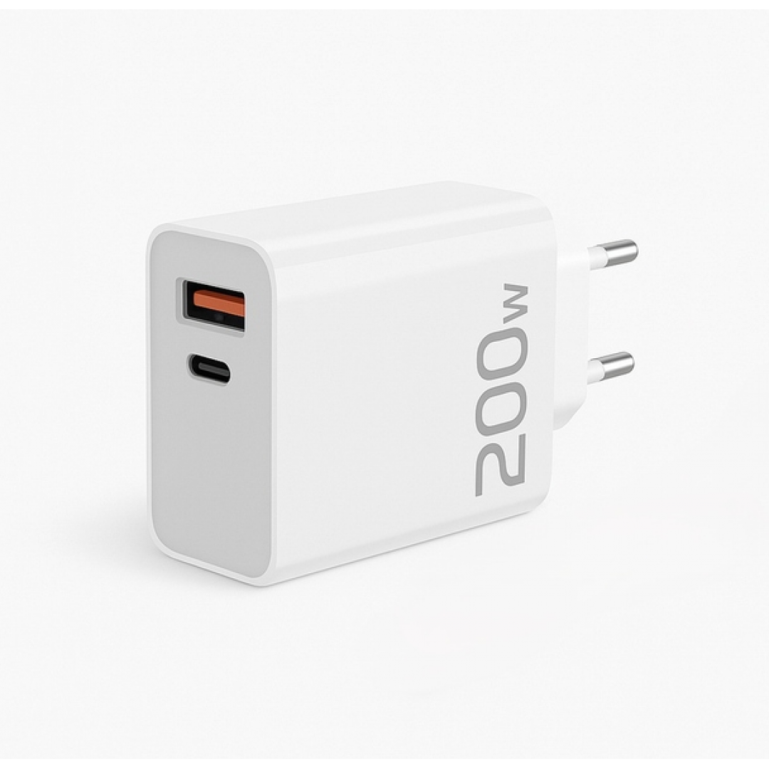 Сетевое зарядное устройство 200W, USB-A + USB-C Сетевое зарядное устройство 200W, USB-A + USB-C