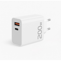 Сетевое зарядное устройство 200W, USB-A + USB-C