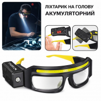 Очки с LED-подсветкой, аккумулятор 800 мА·ч, Type-C, IPX4