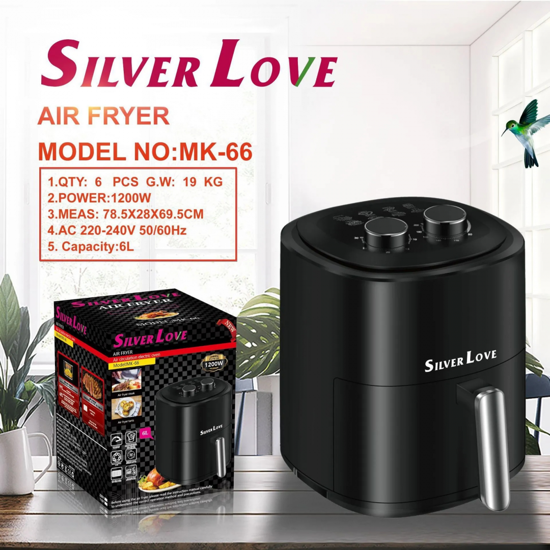 Аэрофритюрница Silver Love MK-66, 6 л, 1200 Вт Аэрофритюрница Silver Love MK-66, 6 л, 1200 Вт