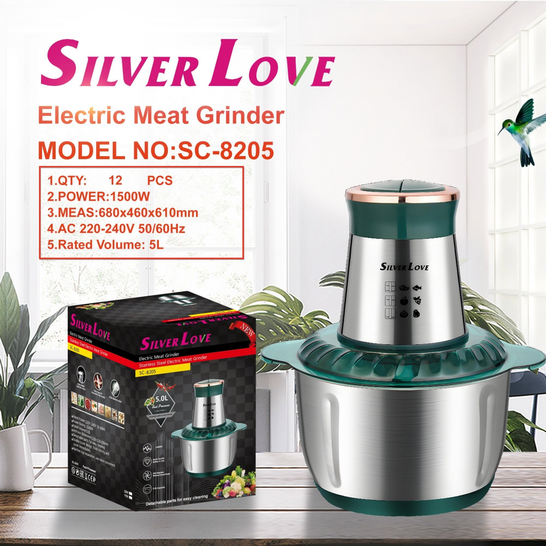Электрический измельчитель Silver Love SC-8205, 1500 Вт, 5 л Электрический измельчитель Silver Love SC-8205, 1500 Вт, 5 л