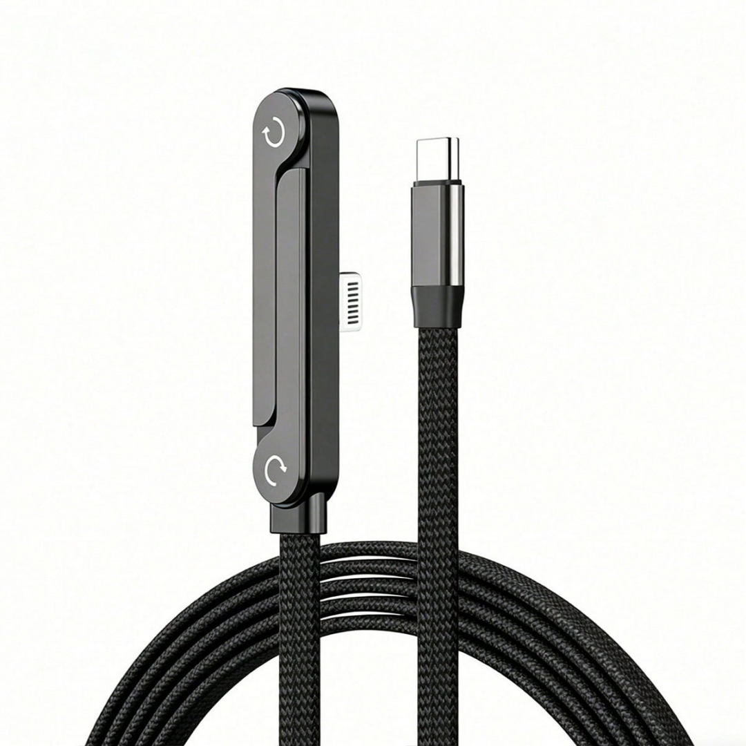 Кабель Lightning - Type-C 2-в-1, 240 Вт, 6 А, 1,2 м, с подставкой для смартфона Кабель Lightning - Type-C 2-в-1, 240 Вт, 6 А, 1,2 м, с подставкой для смартфона