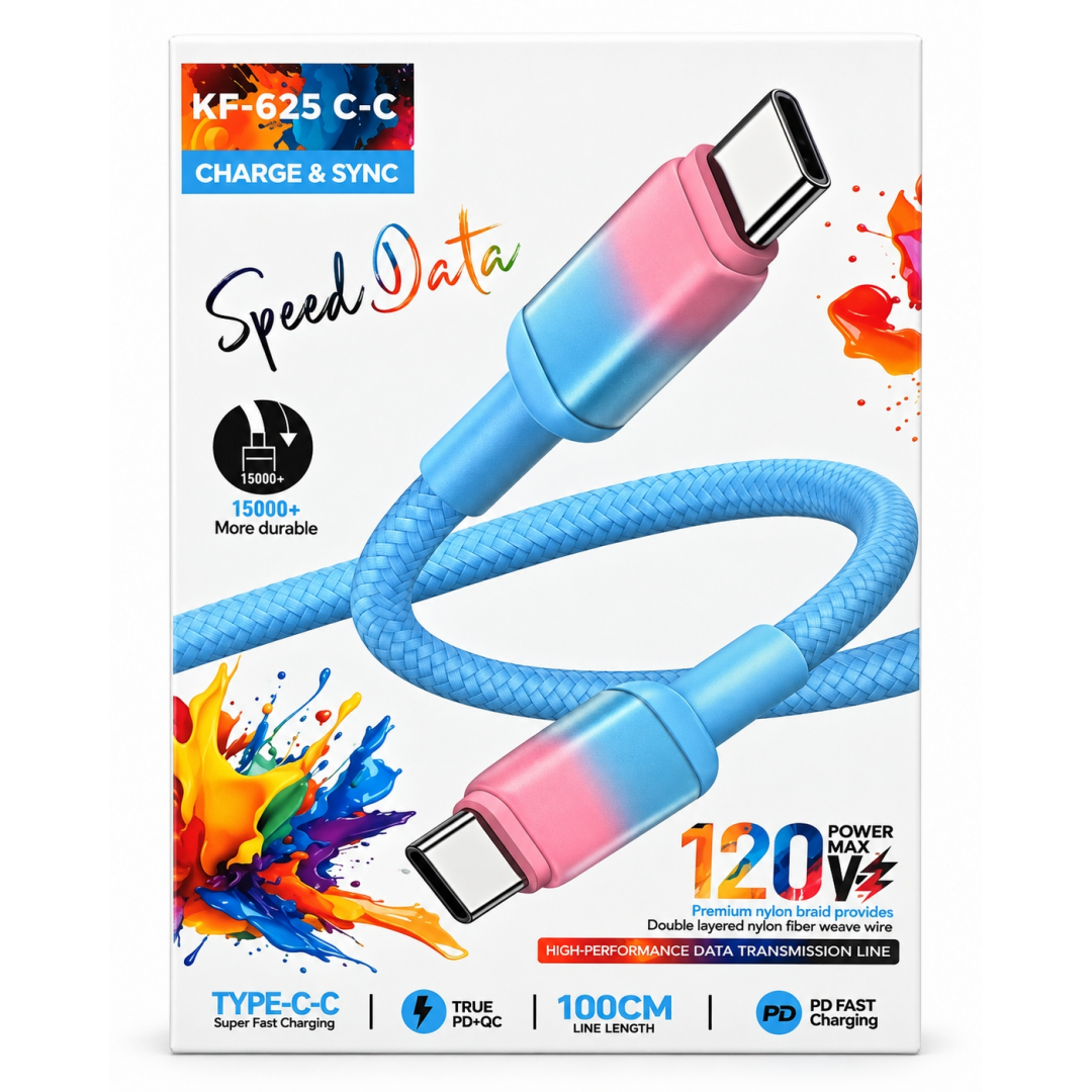 Кабель USB Type-C – Type-C XF-625 C-C, 120 Вт, 1 м Кабель USB Type-C – Type-C XF-625 C-C, 120 Вт, 1 м