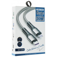 Кабель USB Type-C – Lightning XF-95, 20 Вт, 1 м, плетеный (XF-170)