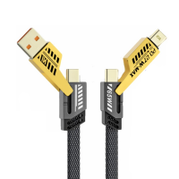 Универсальный кабель Dao Wang 4 в 1, USB-A, Type-C, Lightning, 27/65 Вт, 1,5 м Универсальный кабель Dao Wang 4 в 1, USB-A, Type-C, Lightning, 27/65 Вт, 1,5 м