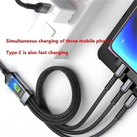 Универсальный кабель SX5 3 в 1, USB-A – Type-C, Lightning, Micro-USB, 100 Вт, 1,2 м Универсальный кабель SX5 3 в 1, USB-A – Type-C, Lightning, Micro-USB, 100 Вт, 1,2 м
