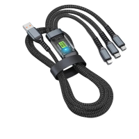 Универсальный кабель SX5 3 в 1, USB-A – Type-C, Lightning, Micro-USB, 100 Вт, 1,2 м Универсальный кабель SX5 3 в 1, USB-A – Type-C, Lightning, Micro-USB, 100 Вт, 1,2 м
