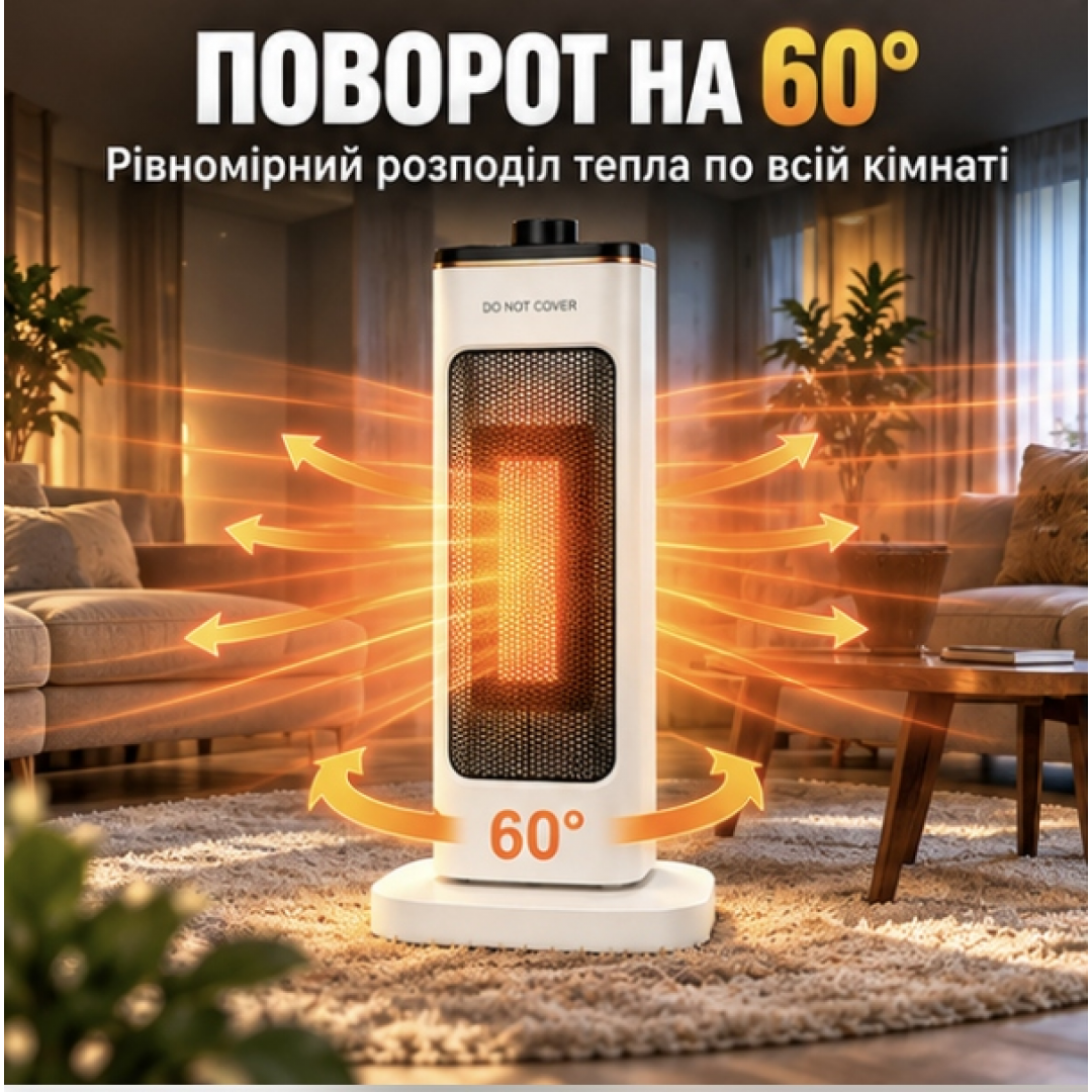 Тепловентилятор CB-7752, 2000 Вт, 3 режима работы, автоповорот 60° Тепловентилятор CB-7752, 2000 Вт, 3 режима работы, автоповорот 60°