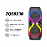 Колонка Sing-e ZQS8230W, Bluetooth, 2 × 8", 30 Вт, 4500 мА·ч, с микрофоном Колонка Sing-e ZQS8230W, Bluetooth, 2 × 8", 30 Вт, 4500 мА·ч, с микрофоном
