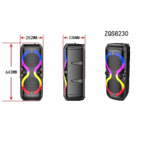 Колонка Sing-e ZQS8230W, Bluetooth, 2 × 8", 30 Вт, 4500 мА·ч, с микрофоном Колонка Sing-e ZQS8230W, Bluetooth, 2 × 8", 30 Вт, 4500 мА·ч, с микрофоном