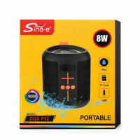 Портативная колонка Sing-e ZQS P12, 8 Вт, Bluetooth, RGB-подсветка, IPX4