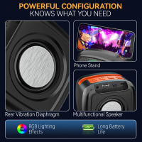 Колонка Sing-e ZQS-B101, Bluetooth, динамик 2,25", RGB, подставка