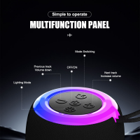 Колонка Sing-e ZQS-B115, Bluetooth, 2 × 2", RGB, ремешок Колонка Sing-e ZQS-B115, Bluetooth, 2 × 2", RGB, ремешок