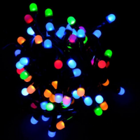 Гирлянда-нить 2-0831, 100 LED, разноцветное свечение, чёрный провод Гирлянда-нить 2-0831, 100 LED, разноцветное свечение, чёрный провод