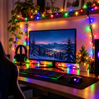 Гирлянда «Роса» 2-0692, 600 LED, 60 м, разноцветное свечение, USB