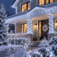 Гирлянда-нить 2-0650, 800 LED, 45 м, белый свет, белый провод