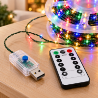 Гирлянда «Роса» 2-0827, 1000 LED, 100 м, разноцветное свечение, USB