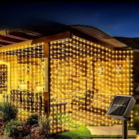 Уличная гирлянда-штора 2-0801, 180 LED, 3 × 2 м, жёлтый свет