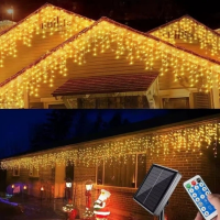 Уличная гирлянда-штора 2-0801, 180 LED, 3 × 2 м, жёлтый свет